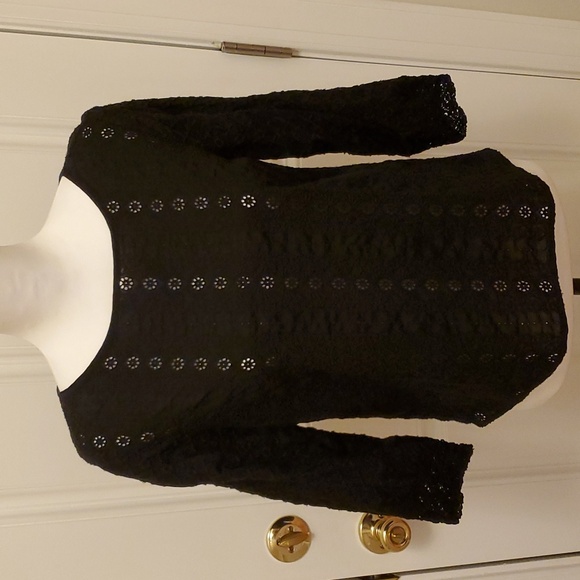 GAP Tops - Black Eyelet 3/4 Sleeve Top